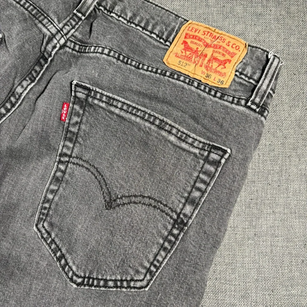 Levi's 512 Slim Taper Jeans Mens 36x36‎ Grey Washed Denim Stretch Tencel